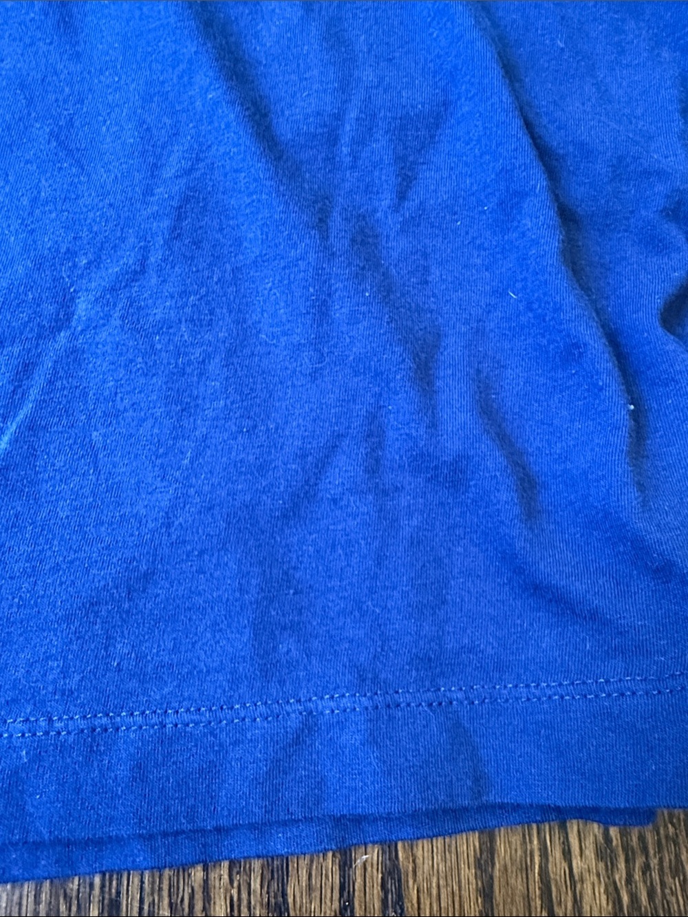 Nike Men's size small Blue Navy Short Sleeve Crewneck T-Shirt with White Logo - Picture 5 of 5